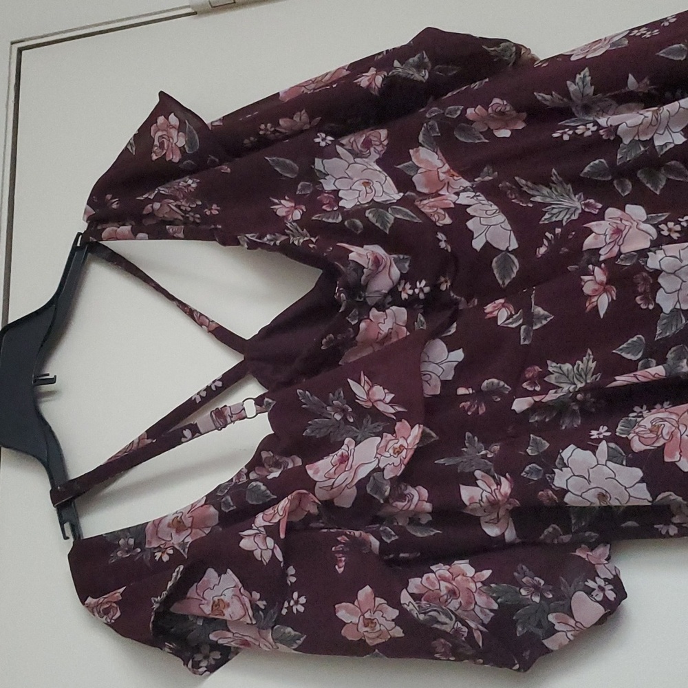 Torrid's Mini Challis Cold Shoulder Trapeze Dress - Picture 14 of 16